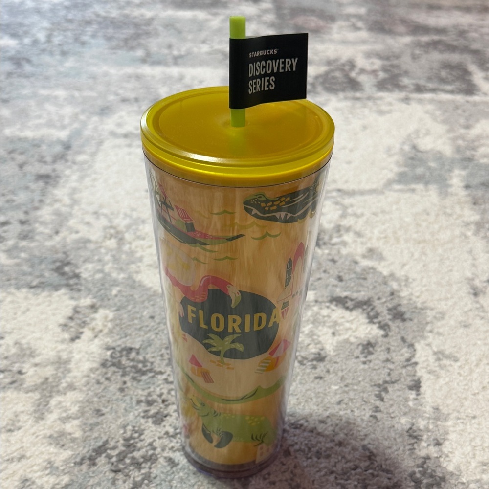 Starbucks Florida Tumbler with Bright Yellow Lid